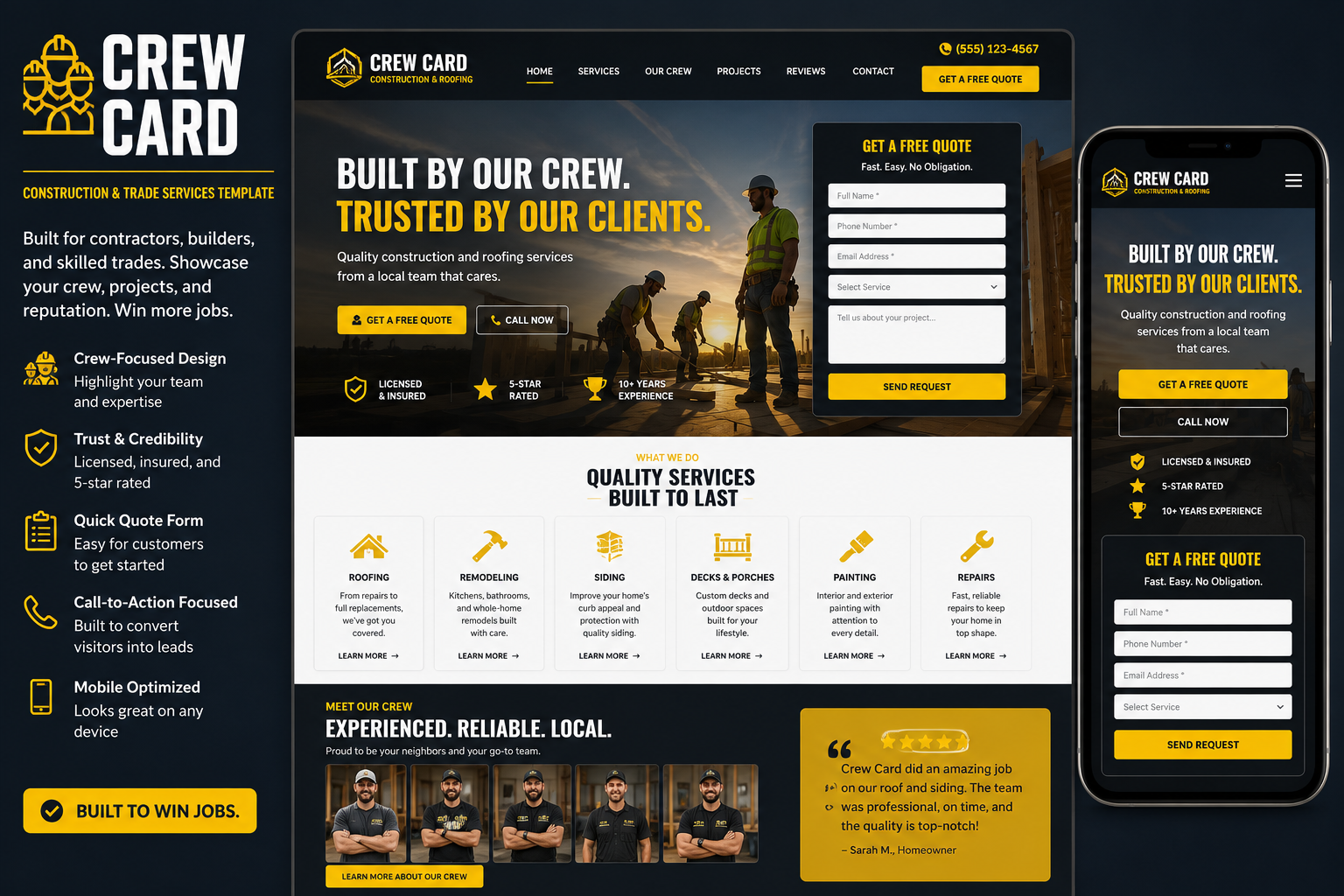 Crew Card template preview