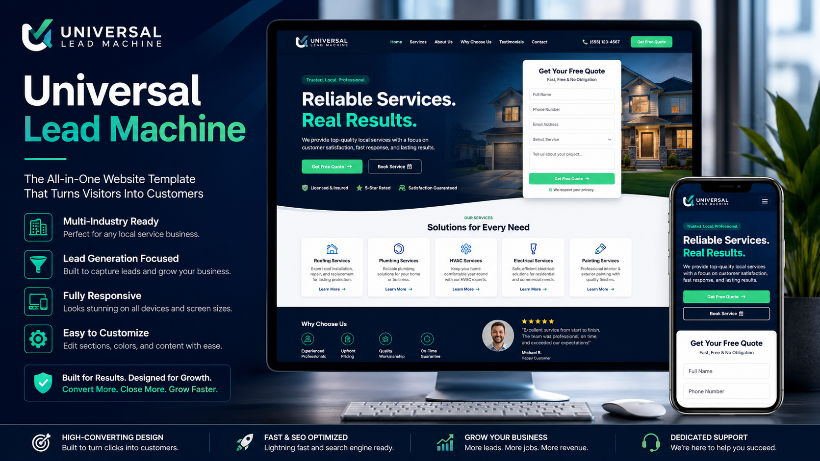 Universal Lead Machine Pro template preview